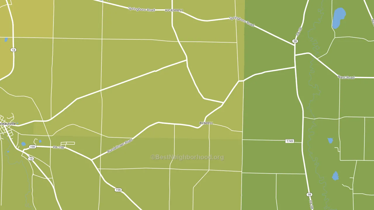 Rundell, PA block-group voter-turnout map
