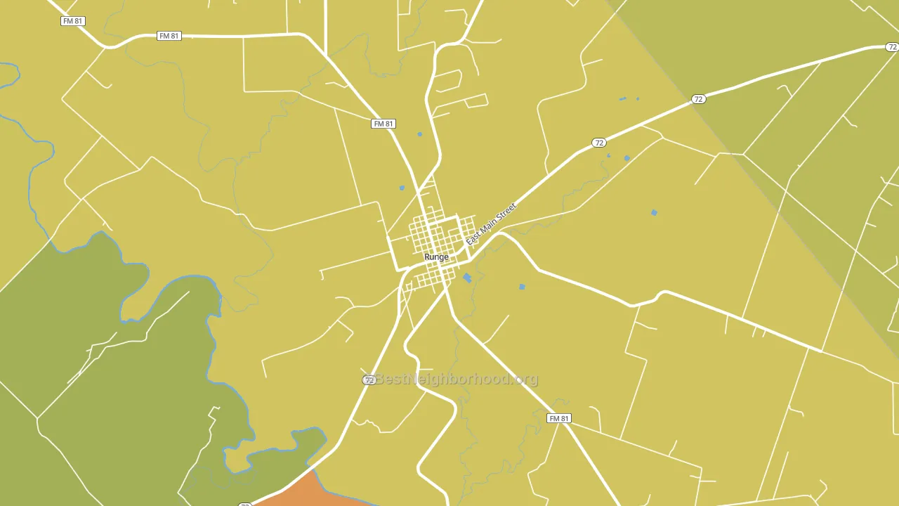 Runge, TX block-group voter-turnout map