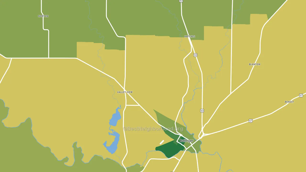 Runnels County, TX block-group voter-turnout map