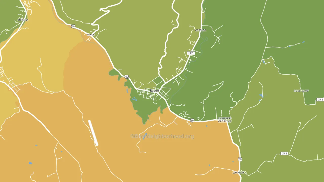 Rupert, WV block-group voter-turnout map