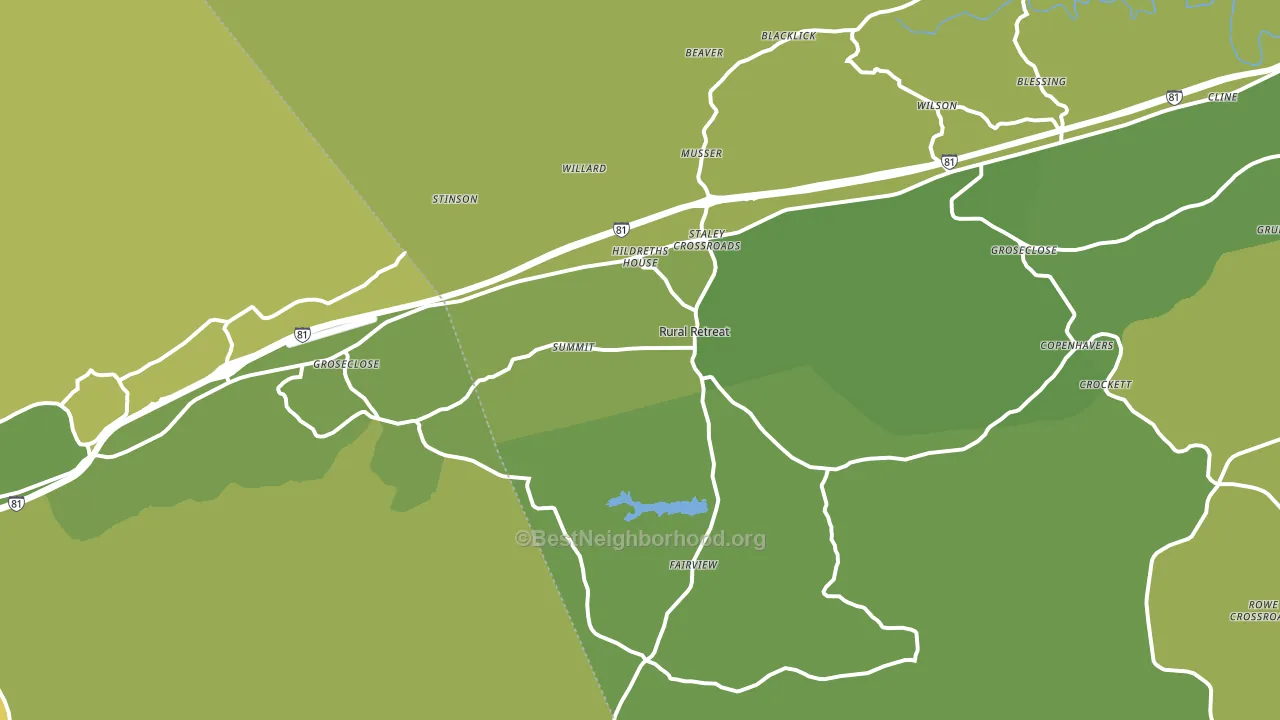 Rural Retreat, VA block-group voter-turnout map