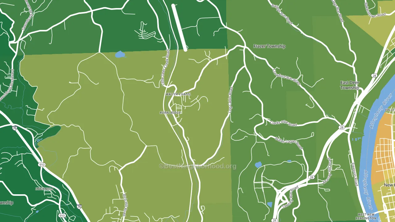 Rural Ridge, PA block-group voter-turnout map