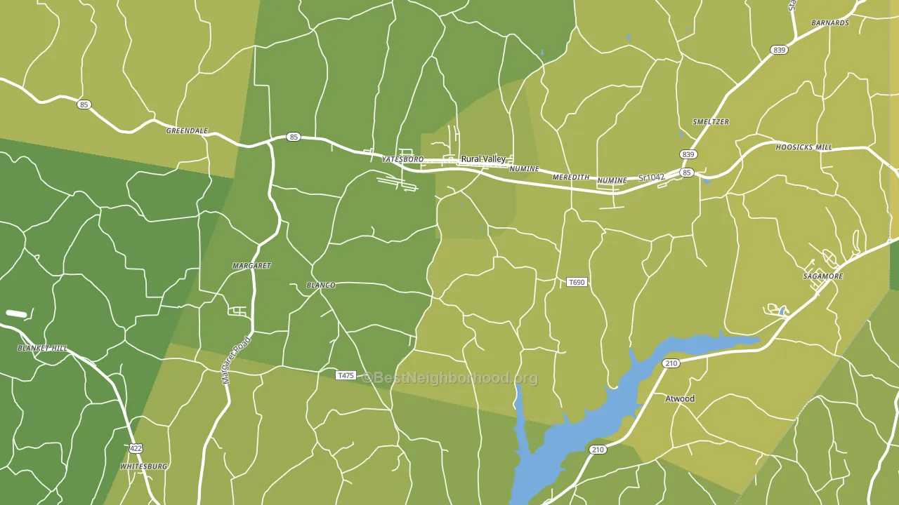 Rural Valley, PA block-group voter-turnout map