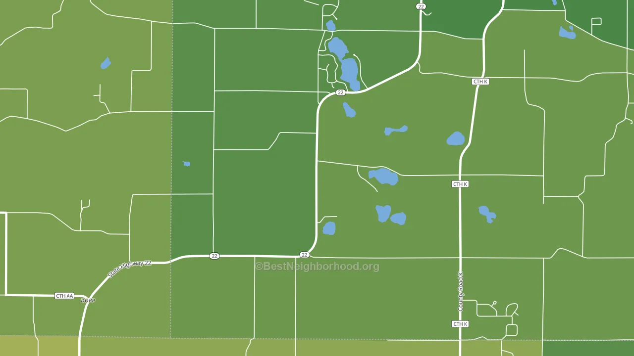 Rural, WI block-group voter-turnout map