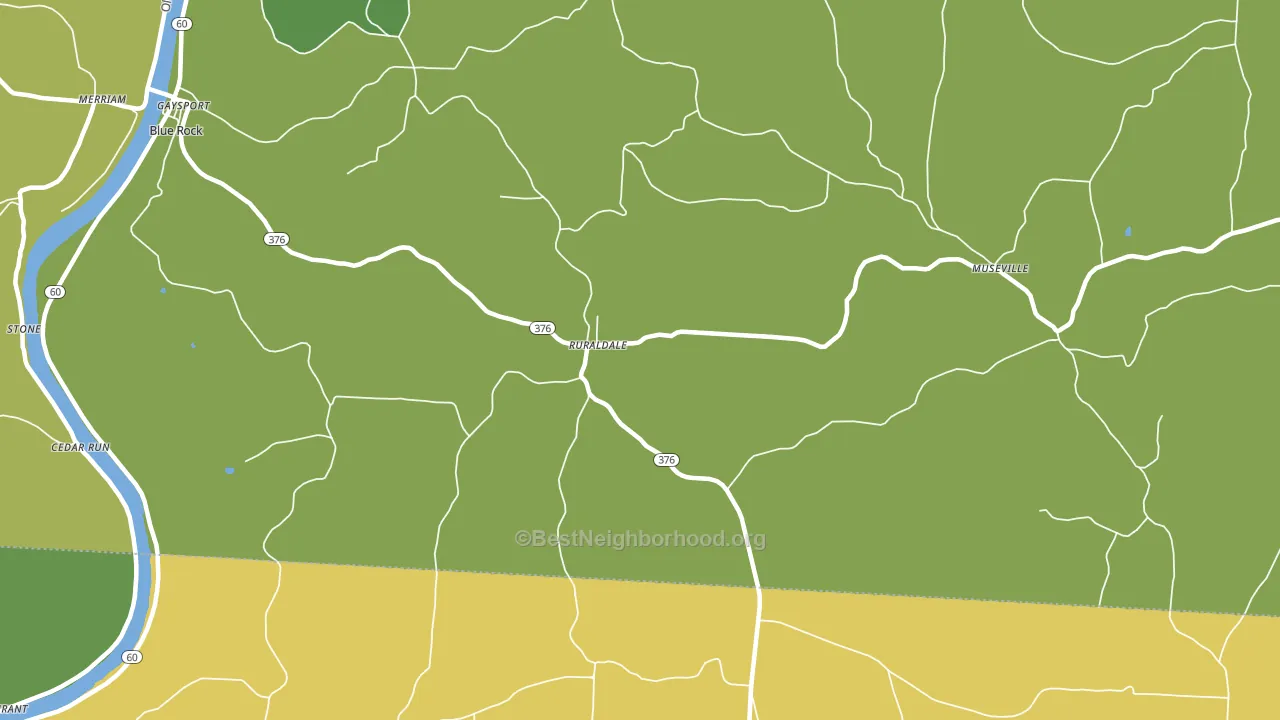 Ruraldale, OH block-group voter-turnout map