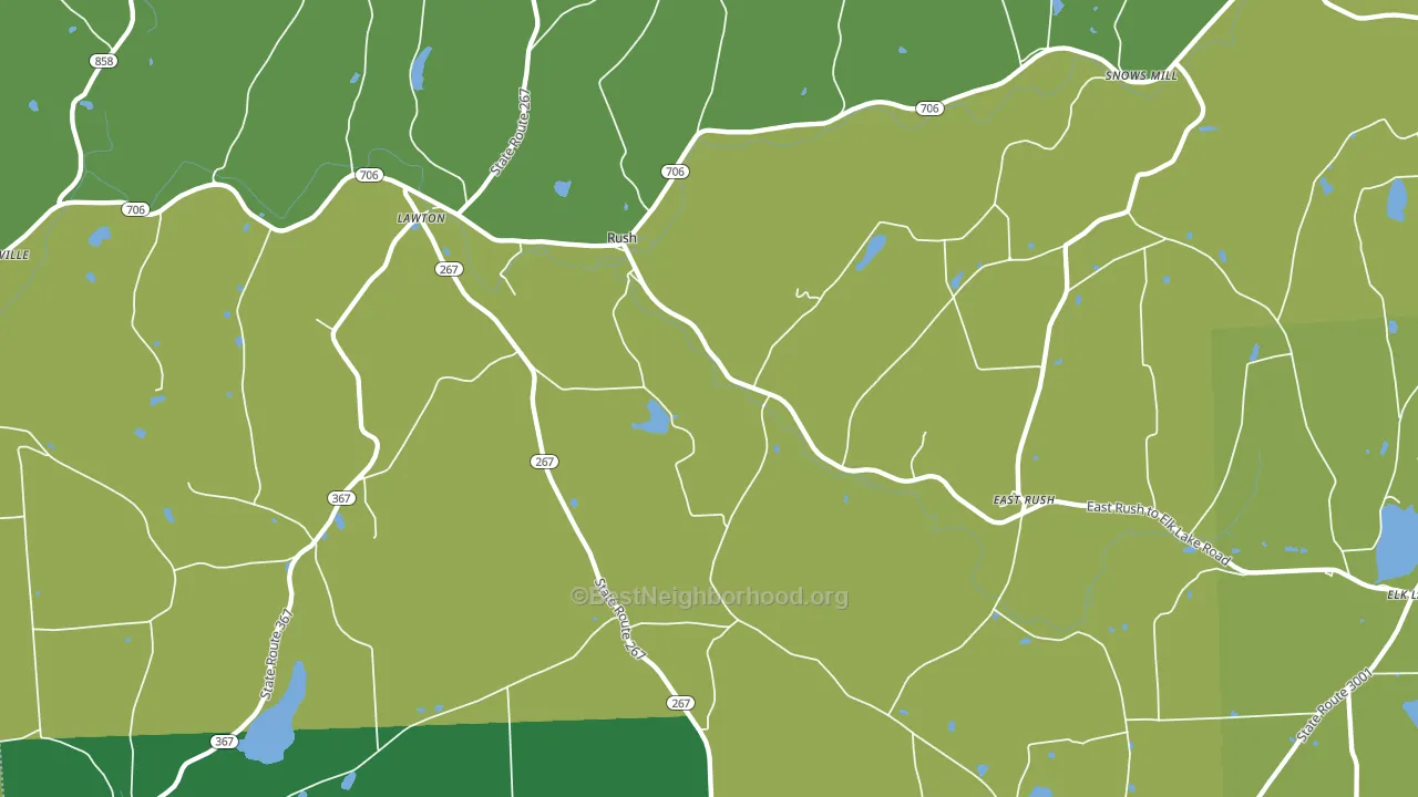 Rush, PA block-group voter-turnout map