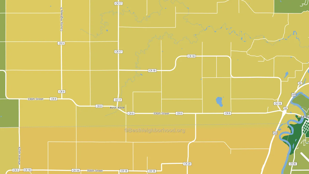 Rush River, MN block-group voter-turnout map