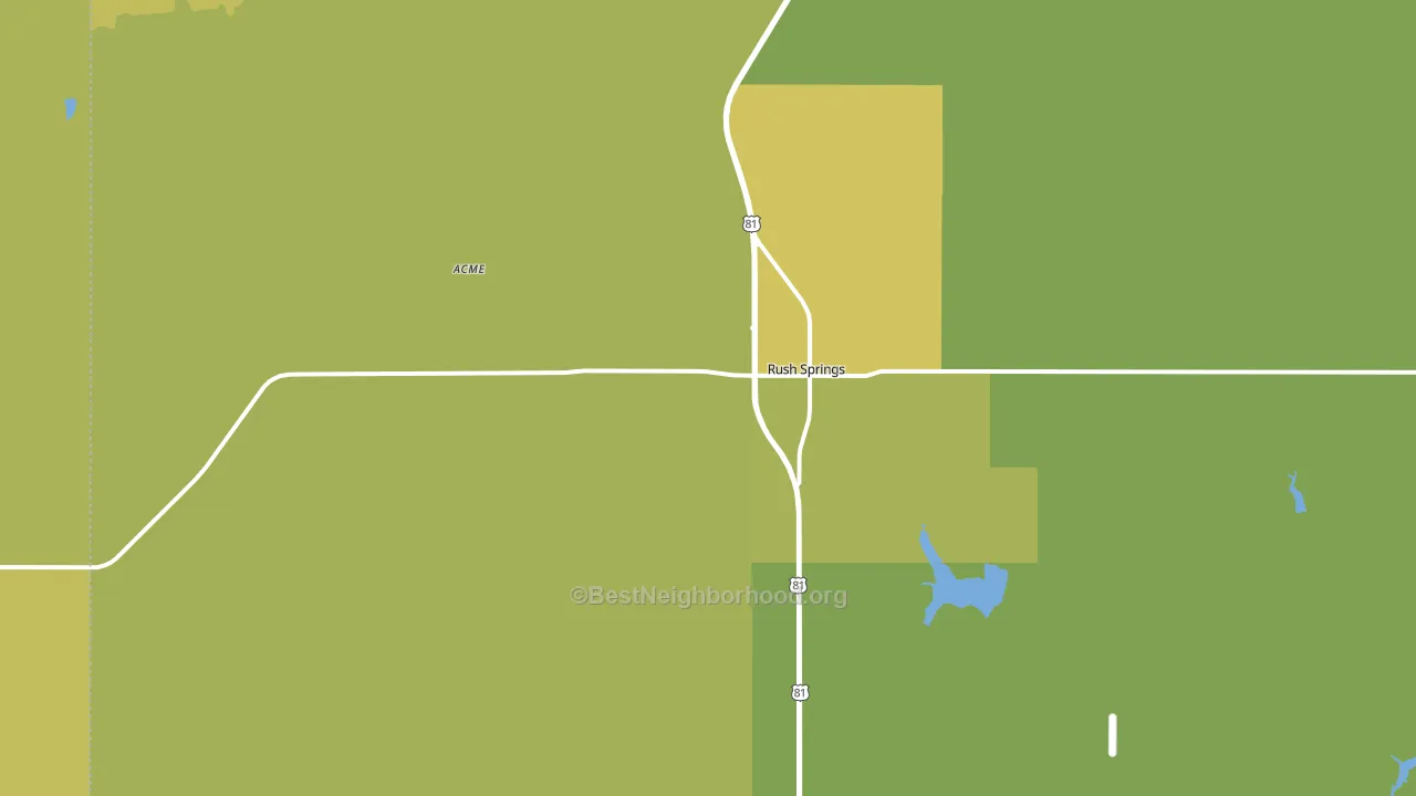 Rush Springs, OK block-group voter-turnout map