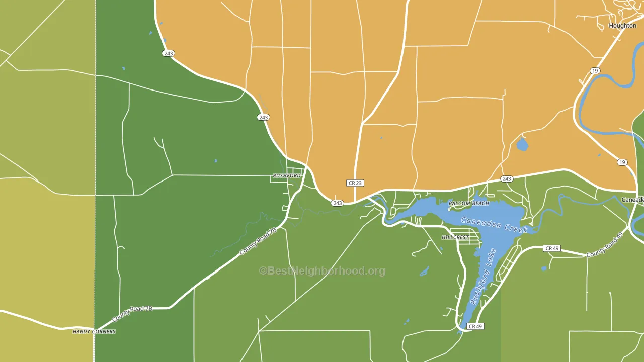 Rushford, NY block-group voter-turnout map