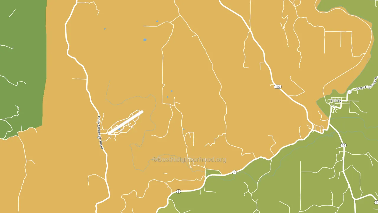 Rushing, AR block-group voter-turnout map