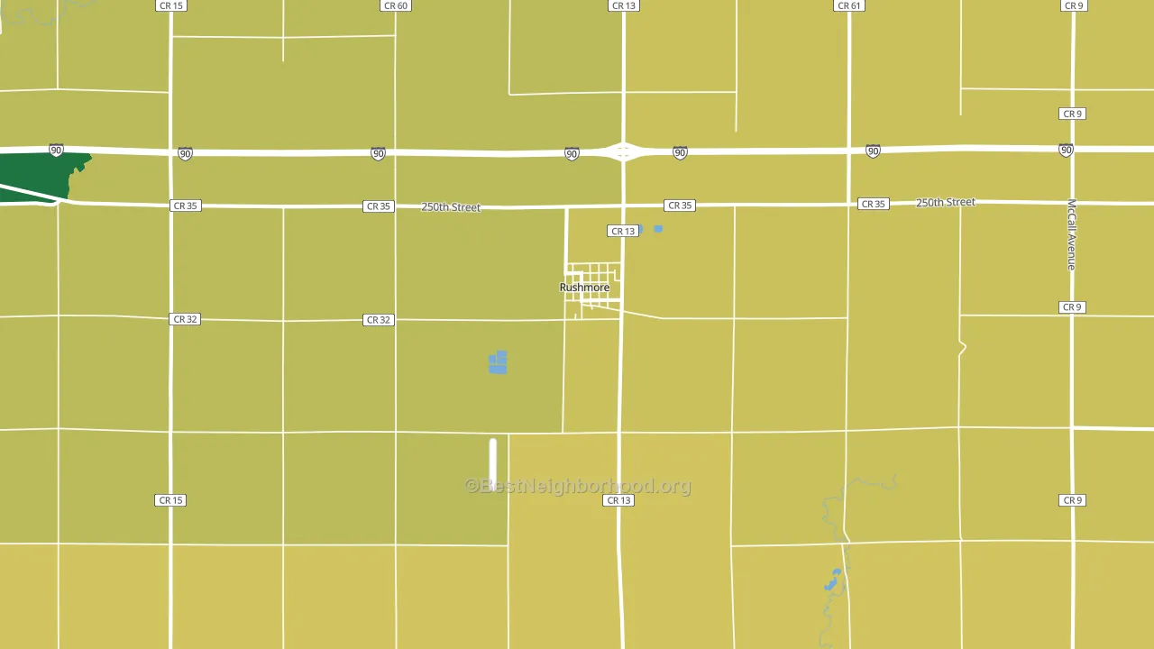 Rushmore, MN block-group voter-turnout map