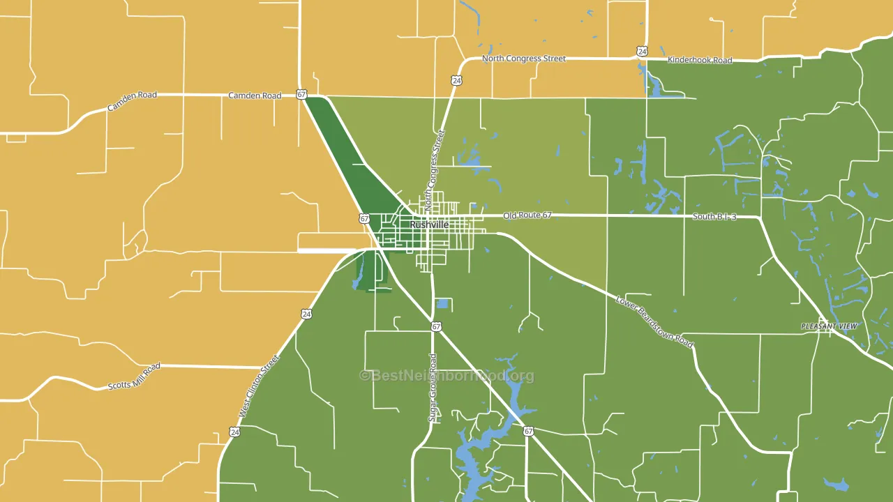Rushville, IL block-group voter-turnout map