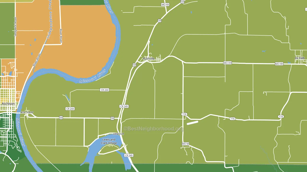 Rushville, MO block-group voter-turnout map