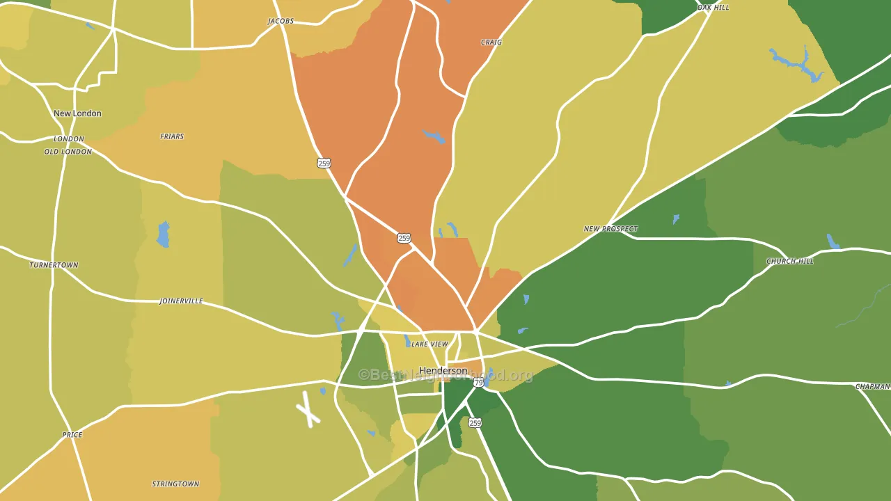 Rusk County, TX block-group voter-turnout map