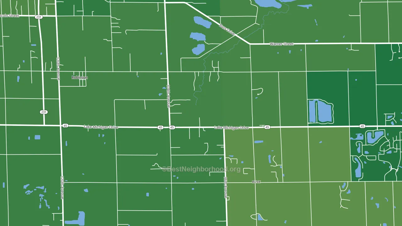 Rusk, MI block-group voter-turnout map