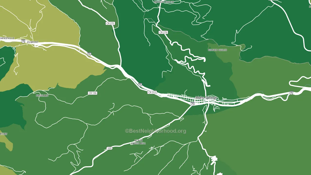 Russell Gulch, CO block-group voter-turnout map