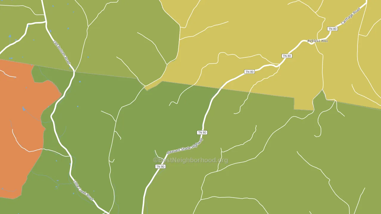 Russell Hill, TN block-group voter-turnout map