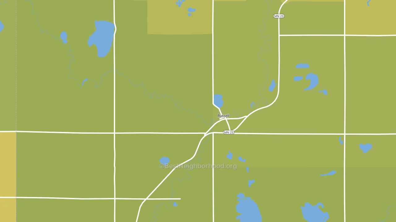 Russell, MN block-group voter-turnout map