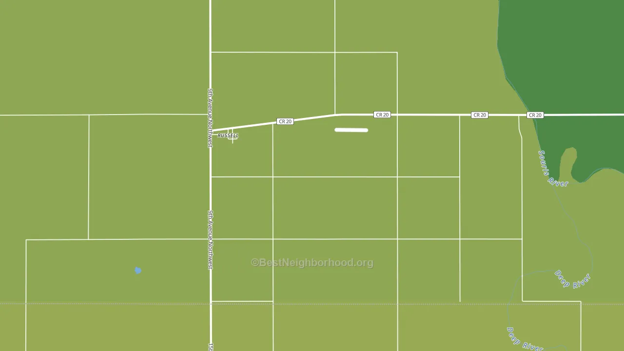 Russell, ND block-group voter-turnout map
