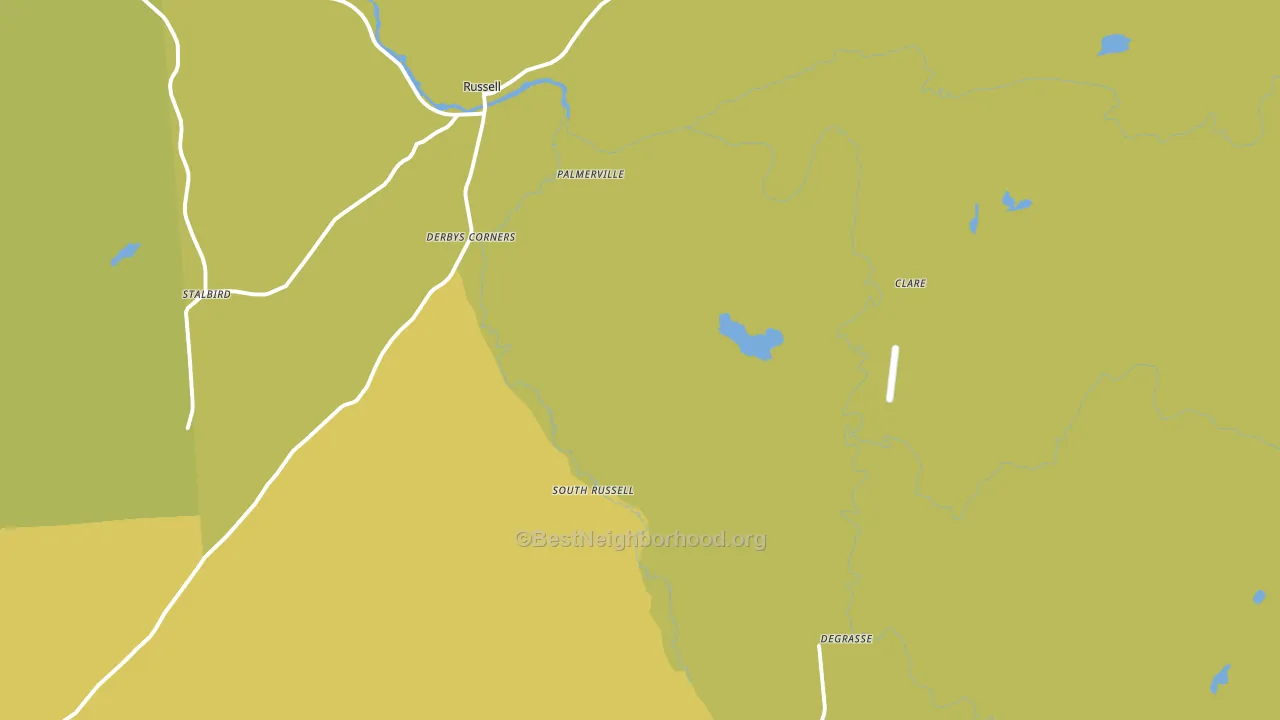 Russell, NY block-group voter-turnout map