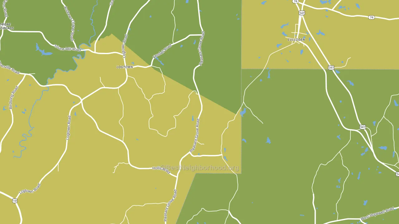 Russellville, GA block-group voter-turnout map