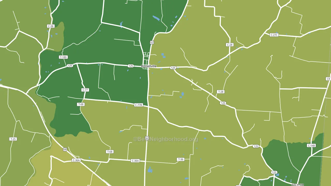 Russellville, OH block-group voter-turnout map