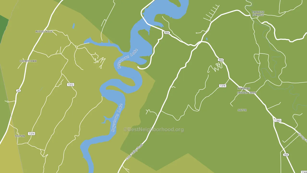 Russellville, PA block-group voter-turnout map