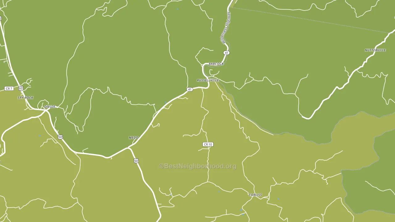 Russellville, WV block-group voter-turnout map