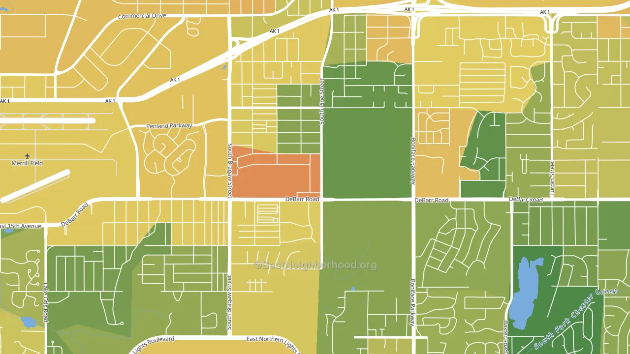 Russian Jack Park, Anchorage, AK block-group voter-turnout map