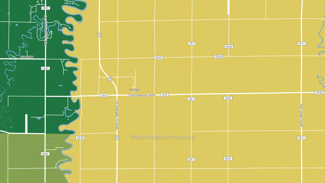 Rustad, MN block-group voter-turnout map