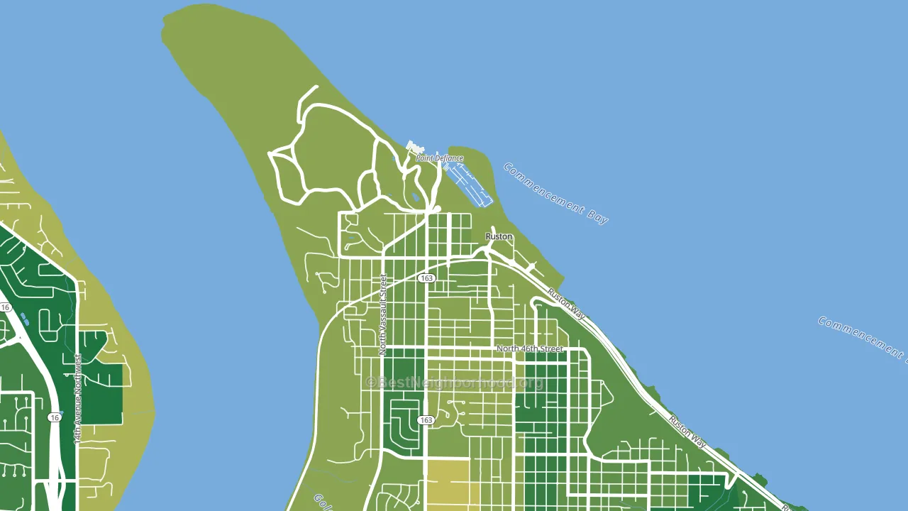Ruston, WA block-group voter-turnout map