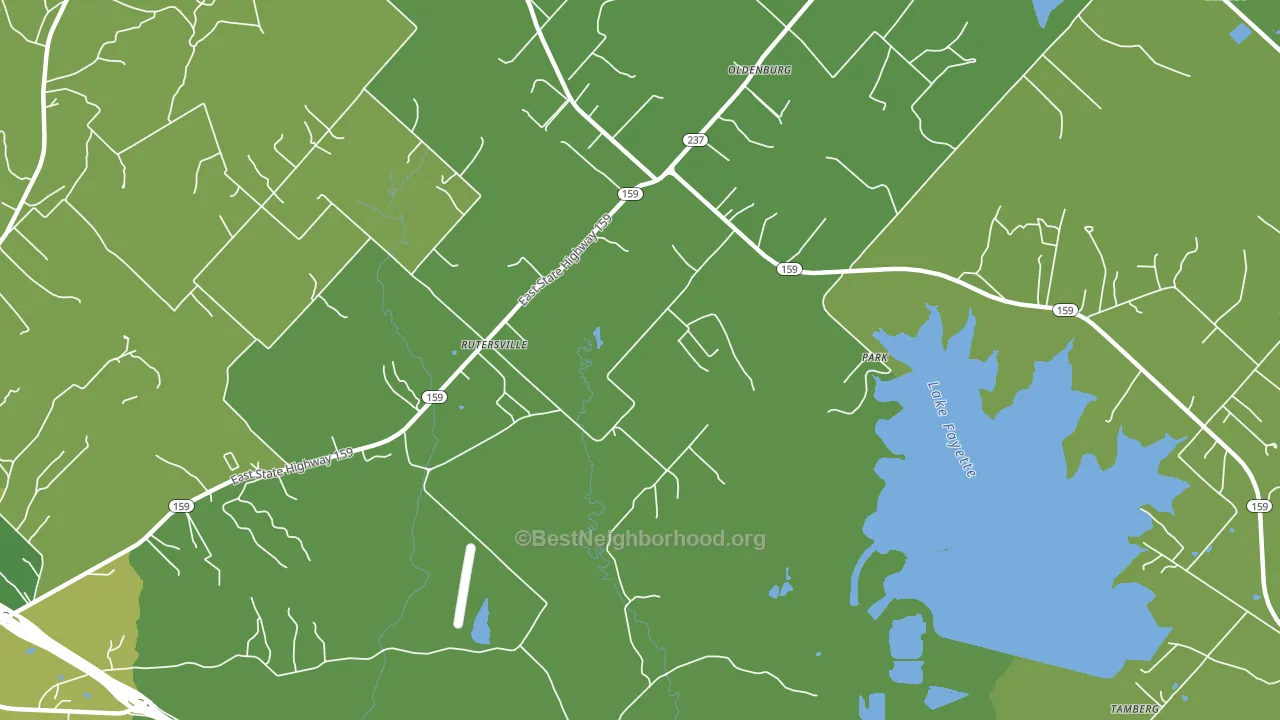 Rutersville, TX block-group voter-turnout map