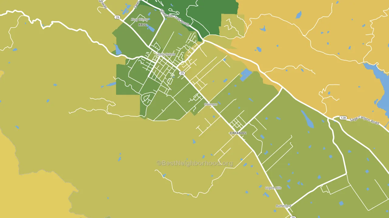 Rutherford, CA block-group voter-turnout map