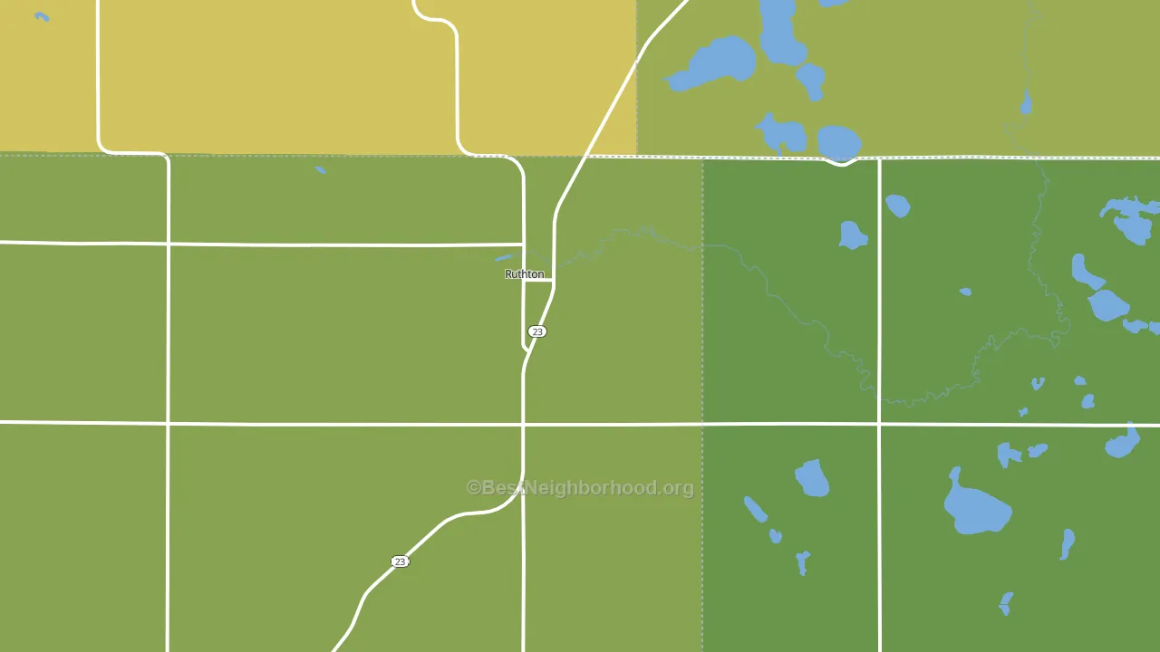 Ruthton, MN block-group voter-turnout map