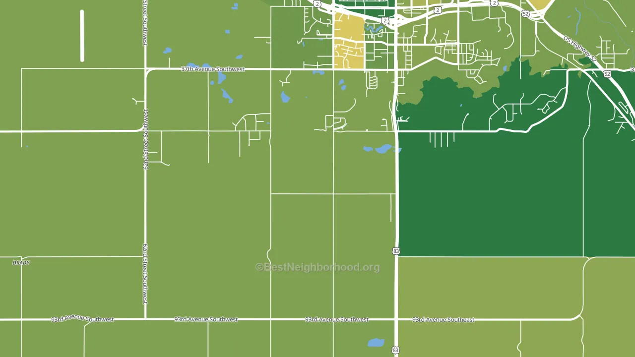 Ruthville, ND block-group voter-turnout map