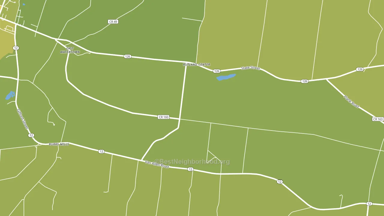 Rutland Center, NY block-group voter-turnout map