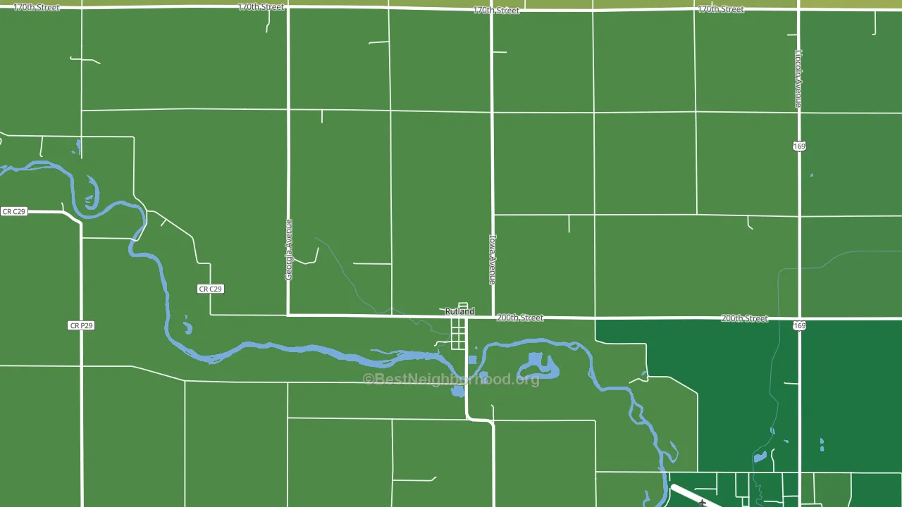 Rutland, IA block-group voter-turnout map