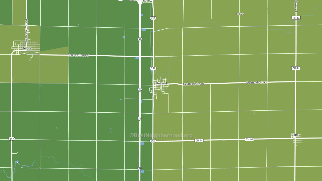 Rutland, IL block-group voter-turnout map