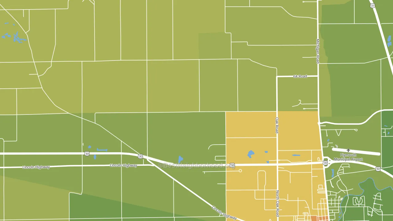 Rutland, IN block-group voter-turnout map