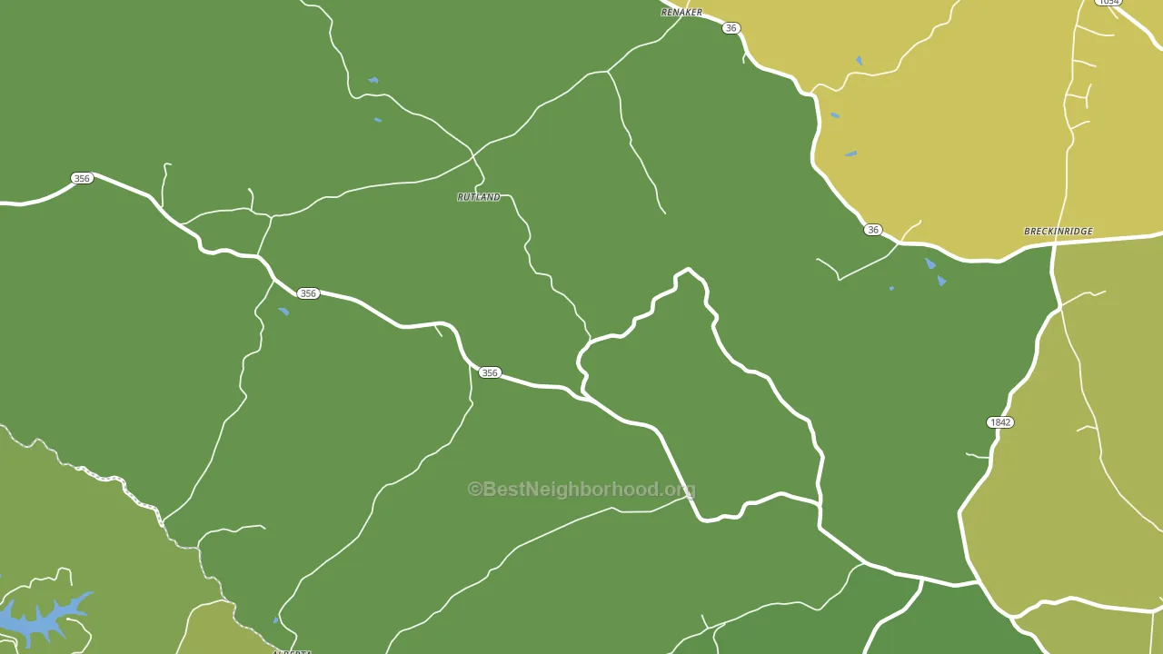 Rutland, KY block-group voter-turnout map