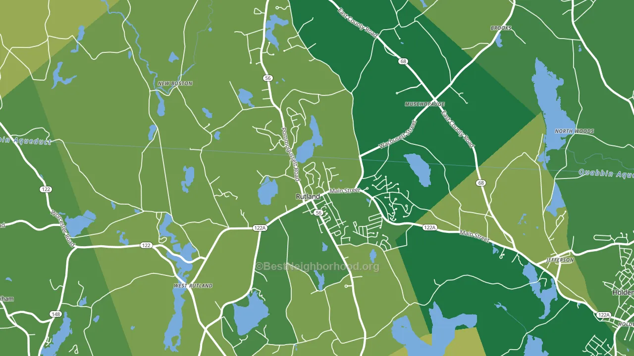 Rutland, MA block-group voter-turnout map