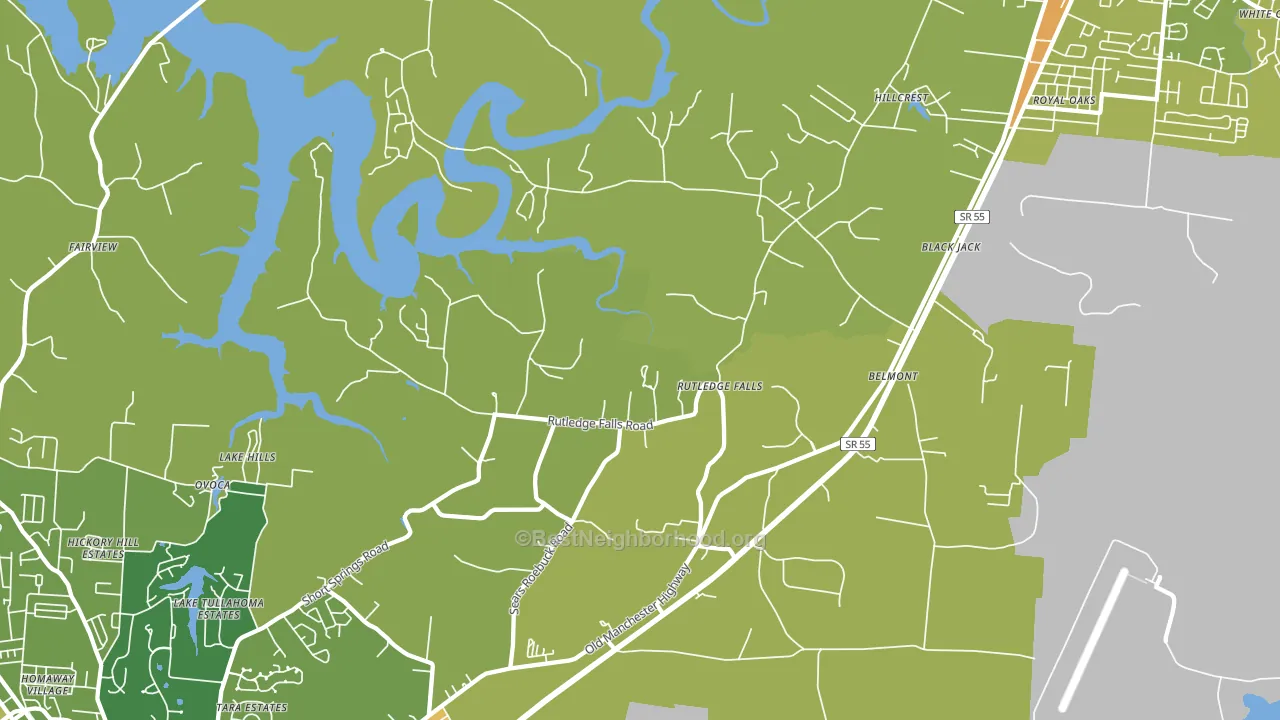 Rutledge Falls, TN block-group voter-turnout map