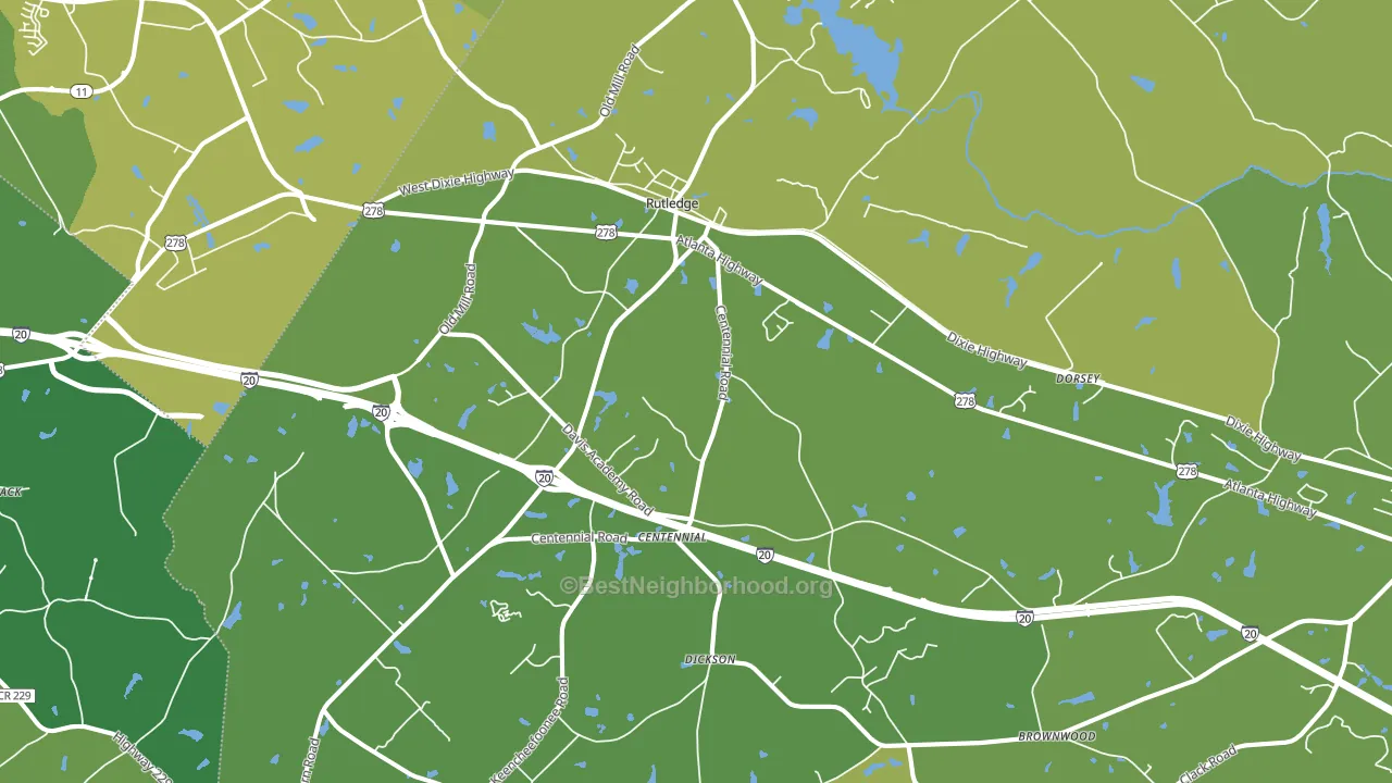 Rutledge, GA block-group voter-turnout map