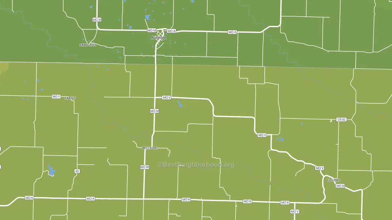 Rutledge, MO block-group voter-turnout map