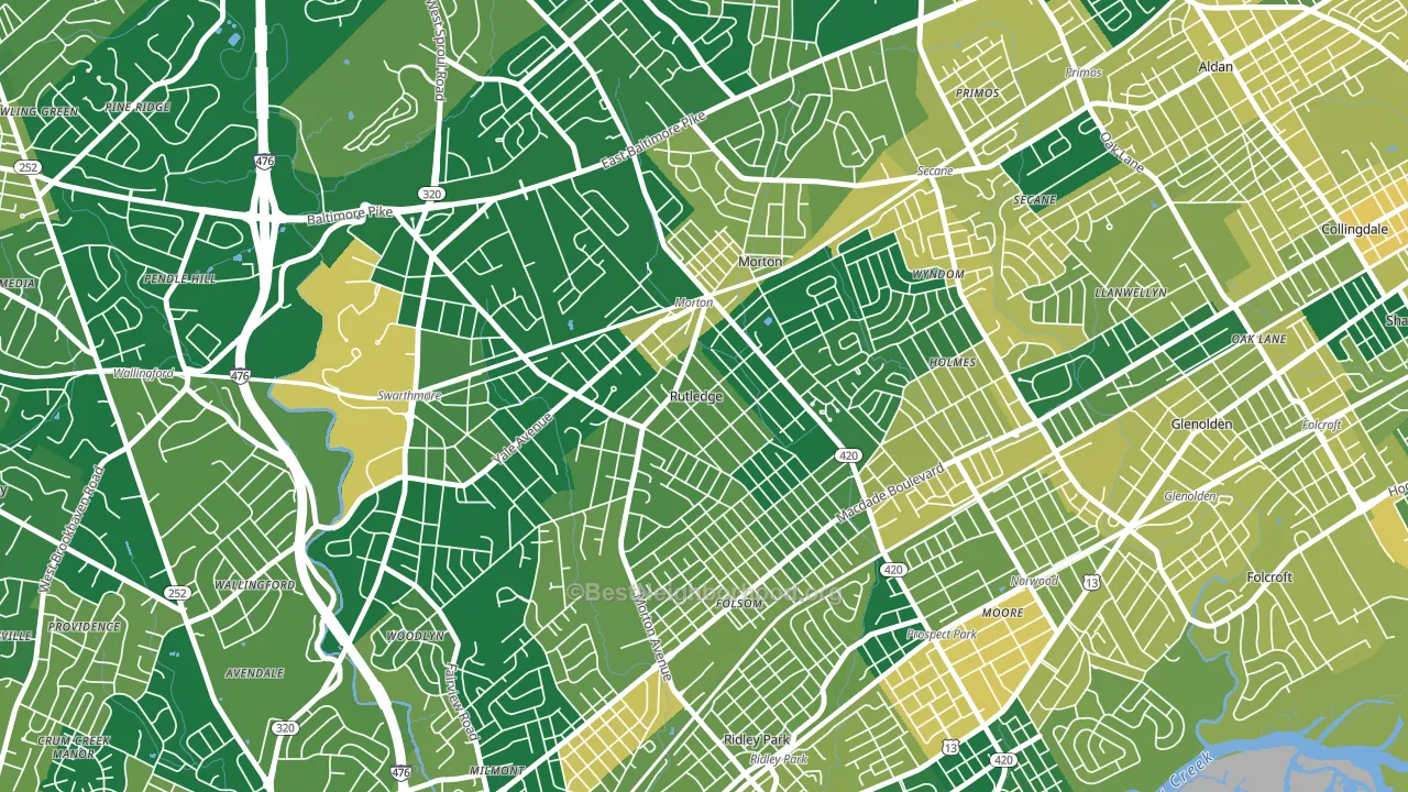 Rutledge, PA block-group voter-turnout map