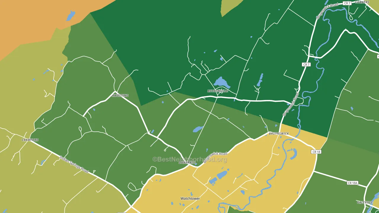 Rutsonville, NY block-group voter-turnout map