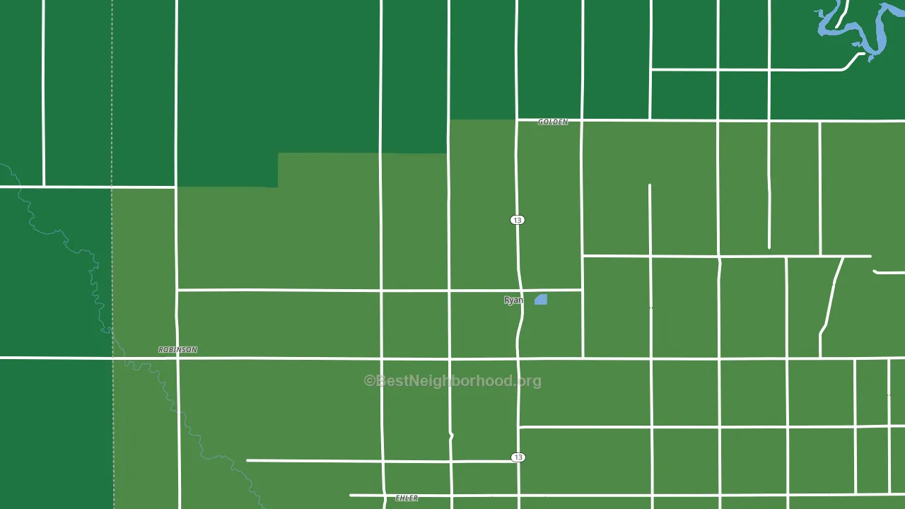 Ryan, IA block-group voter-turnout map