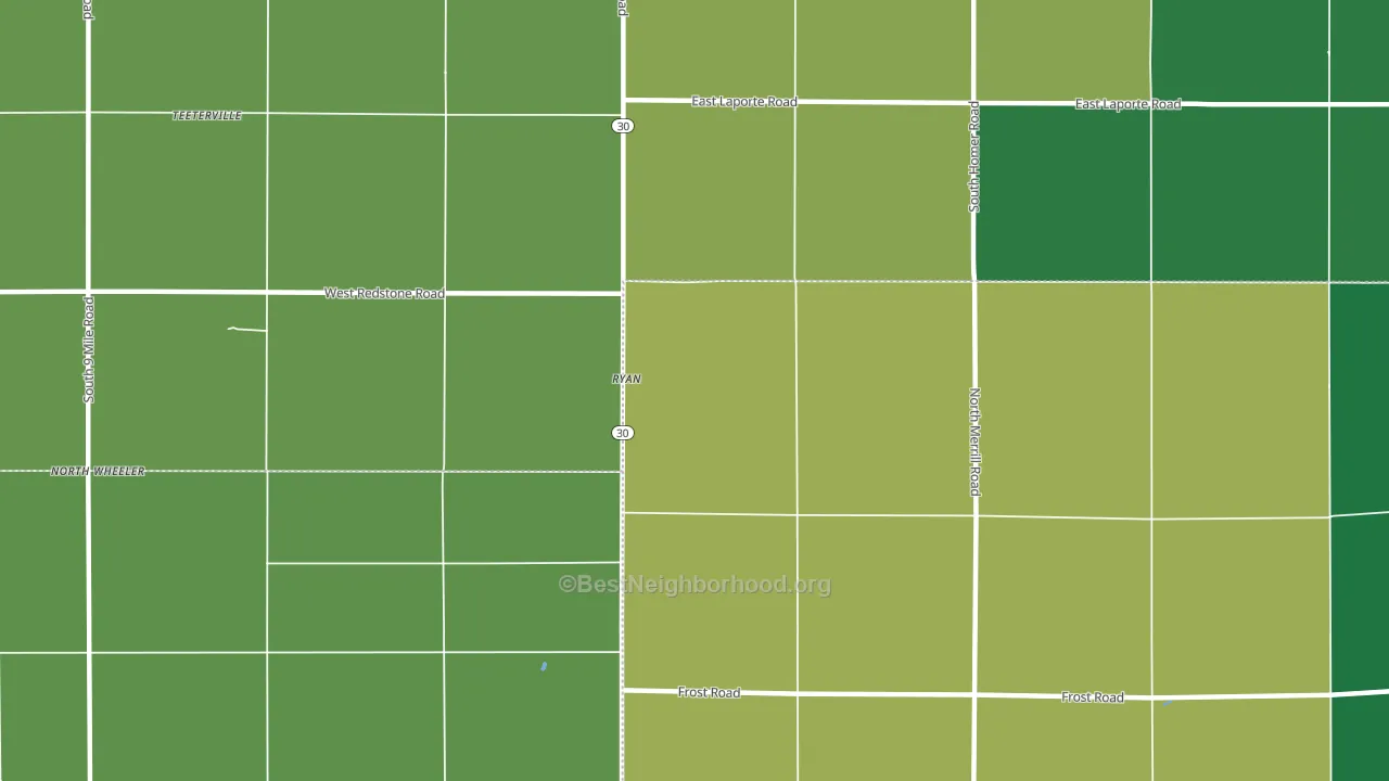 Ryan, MI block-group voter-turnout map
