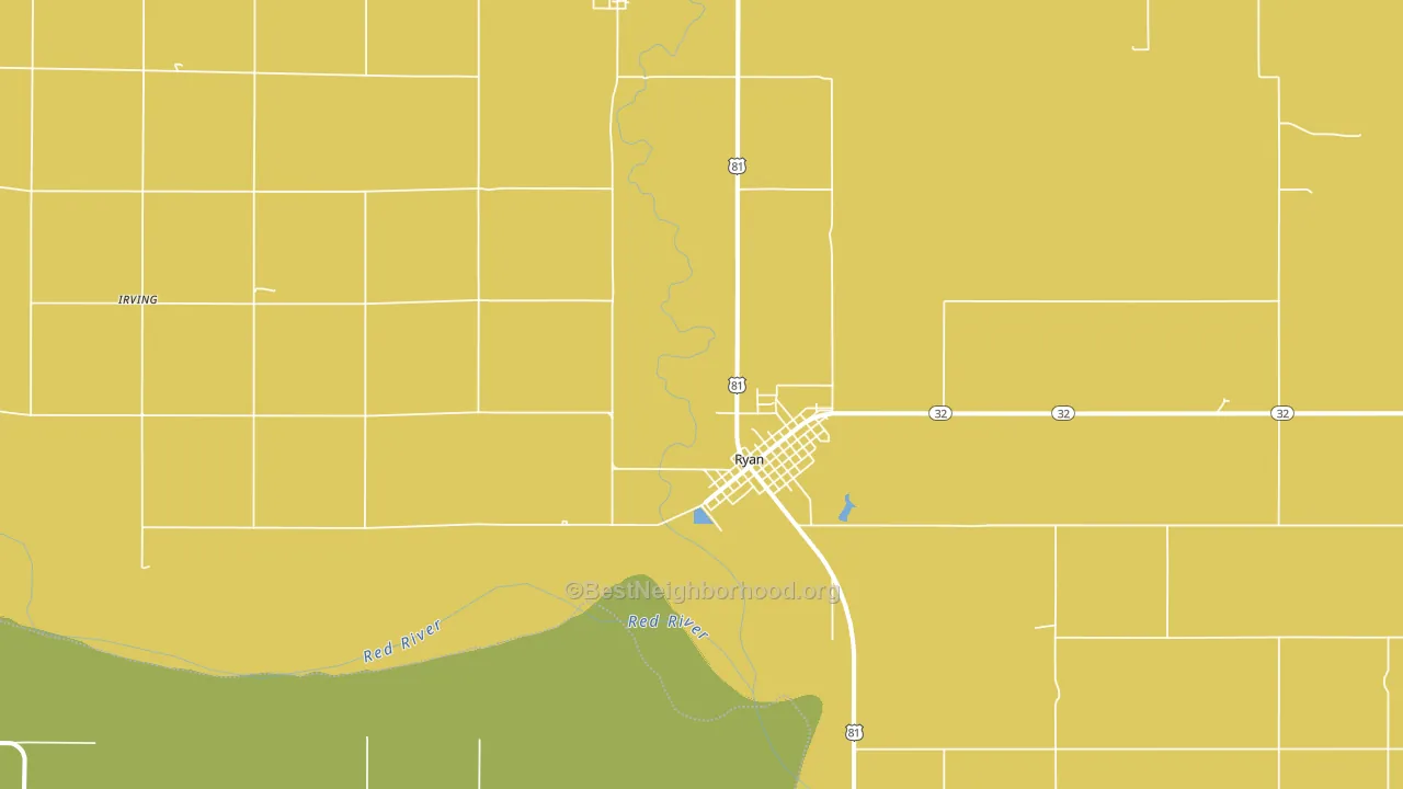 Ryan, OK block-group voter-turnout map