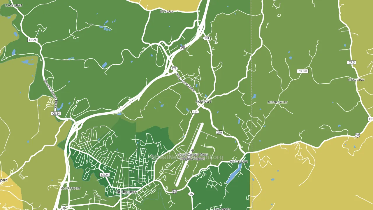 Ryanville, WV block-group voter-turnout map